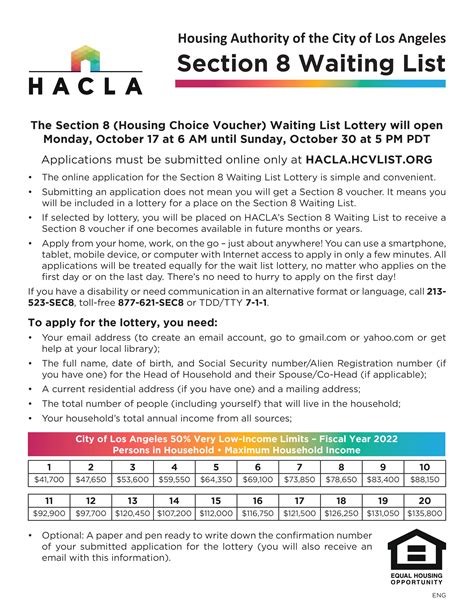section 8 lottery application 2023.
